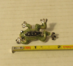 Vintage Green Toad Frog Brooch Pin Marcasite Gothic Whimsical Forest Fairy