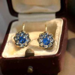 14K Yellow Gold Plated Vintage Style Flower Earrings Pen Tester Pass Moissanite
