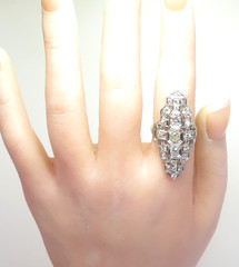 Antique Art Deco Dinner Engagement 1920’s Platinum Ring Size 7.5 UK-O1/2 EGL USA