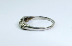 Vintage Art Deco 14K White Gold “Crosby” Interlocking Ring Size 5 – 1.58 g