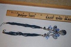 Vintage to now leather stone crystal necklace