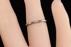 Antique Art Deco Belais 18K White Gold Engraved Wedding Band – Size 5