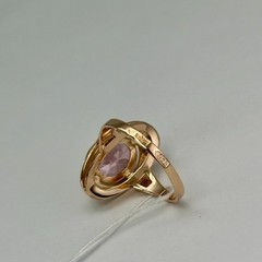 USSR Vintage Original Rose Gold Amethyst (lab. made) Ring 583 14K 3,63 g 6,25 US