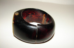 Vintage DYNASTY Watch Tortoise Polystyrene Plastic Clamp Bangle