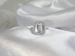 Antique Style Sterling Silver 925 Cubic Zirconia Ring Size 8.5