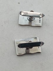 Vintage “D & F” Sterling Silver & Enamel American Flag Cuff Links