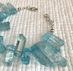 druzy quartz blue chunky bracelet 8.5 in