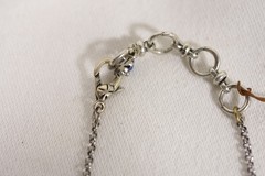 Vtg Y25 BOHO Lucky Brand Necklace Silver Tone Green Yellow Semi Precious Accents