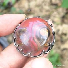 vintage ring agate fire blood stone rare antique gemstone indonesia dukun big
