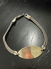 Vintage Bracelet Silver Sterling Trademark Identity 7” ID Pendant