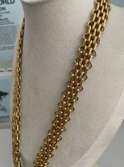 Stamped Links Filigree Charm fob pendant Necklace Extremely Rare antiqued gold