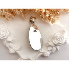 Teardrop Balinese Made Mother of Pearl Sterling Silver 925 Vintage Pendant