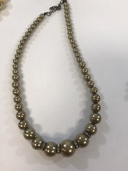 Jewelry Lot 7 Wearable Graduated Faux Pearl Necklaces Bronze Gold Black Silver