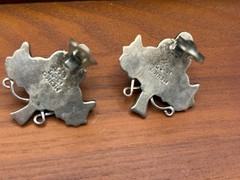 Vintage Taxco Mexico 925 Sterling Silver Grape Broch/Pendant Earring Set 30g