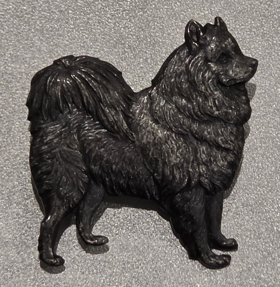 Vintage Kenart Pomeranian Dog Brooch Pin England Metal Heavy