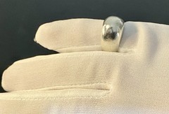 Vintage Sterling Silver Heavy 12.4gr Curved Smooth Dome Ring Size 6.5