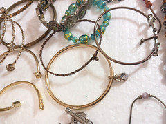 Vintage bracelets. Mixed metals. bangle, cuff, stones, beads. You get all 27