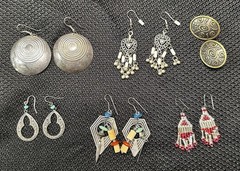 Mixed Lot of Vintage Earrings 1970’s & 1980’s Most Unbranded 6 Prs-1 Is Newpro