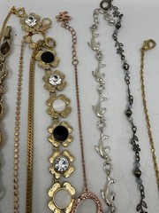 Estate Jewelry Lot 20 Tennis Style Bracelets Rhinestones Gemstone Monet Sterling