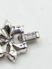 Crown Trifari Clear Rhinestone Flower Bracelet 6.5 In 1950’s
