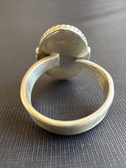 Vintage 925 Sterling Silver Blue Green Stone Ring Adjustable Size