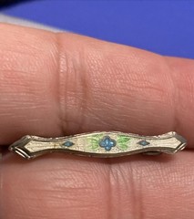 Vintage Art Deco Petite 1.2” Guilloche Enamel Brooch Delicate Lightweight Beauty