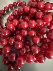 Vintage Precious Natural Red Coral 6mm Beads 50” Long Necklace Knotted Between