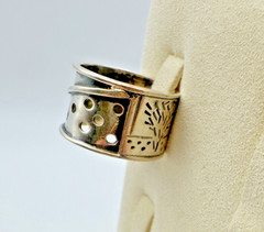 VTG Sterling Silver .925 Made in Mexico classic BOLD BAND deco ring, size 6.25