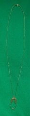 Vtg. 70′-80’s Monet Charm-holder Necklace 30-34″ Gold Tone -Deco Style – *Estate