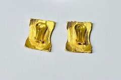 Vintage Bijoux Terner Gold Frame Victorian Picture Clip Earrings w/Original Card