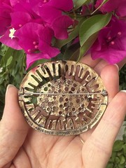 VTG Brutalist David Andersen Norway Bronse INV UNN Tangerud Pendant Brooch Pin