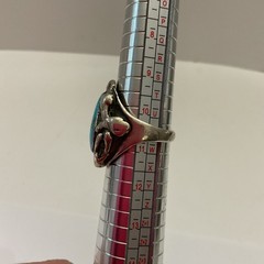 Vintage Antique Turquoise And Silver Large Ring Size 11.25