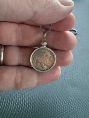 Beautiful Buffalo Nickel Necklace – Authentic Coins – 20in Stainless Chain