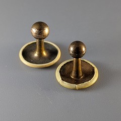 2 Antique Collar Stud Buttons Celluloid Front Cover