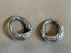 Vintage Signed Tortolani Hinged Clip On Earrings Silver Tone