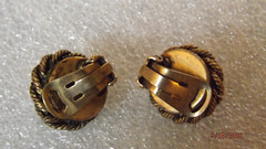 GM Signed JADE Look CLIP EARRINGS General Motors