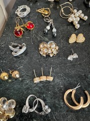 Lot of 70+ Pairs Vintage To Modern Earrings Pierced Clip-On Stud Loop