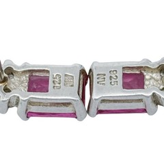 Vintage Sterling Silver 925 Pink Topaz Cubic Zirconia Drop Earrings