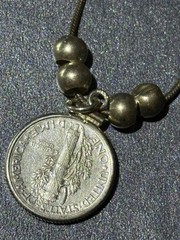 Vintage Sterling Silver – 1942 Liberty US Dime – Coin Necklace – Good Condition
