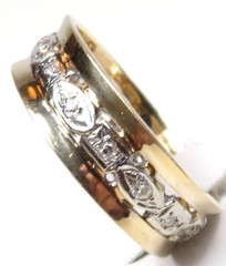 Antique Deco 1920’s 14K Two Tone Eternity Wedding Band Size 8.5 UK-Q1/2 EGL USA