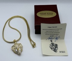 Edgar Berebi Elephant Locket Maharaja Pendant Necklace w/ Chain 1997 Vintage COA
