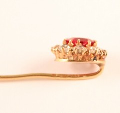 14K Gold Stick Pin with .44 Carat Almandine Garnet Stone