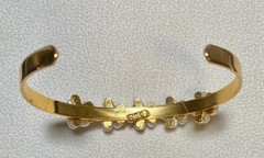 AUTHENTIC SWOBODA CUFF BRACELET ~ FRESHWATER PEARL, GENUINE RUBY ~ BEAUTIFUL!