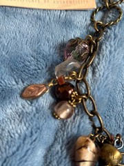 Vintage Grandmother’s Buttons glass metal multi charm bracelet new w tags