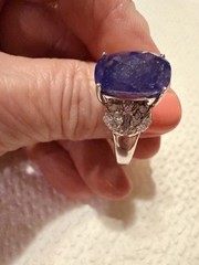 Vtg 925SterSilver By SAM Sz12-8g. Tanzanite&Topaz Ring!