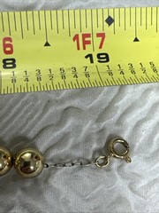 Vintage Gold Tone Graduated Bead Ball Necklace Strung On Chain 19”