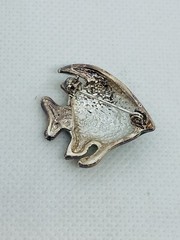 Vintage AAI Rhinestone Eye Enamel Fish Pin Brooch Marked