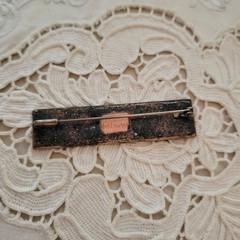 Handarbeit Perli Metall Germany Mid-Century Enamel Copper Flowers Brooch Pin