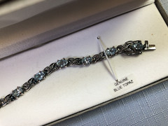 Genuine Blue Topaz & Diamond Accent Sterling Silver 7″ Tennis Bracelet