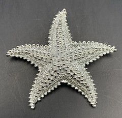 Starfish Brooch Pin Silver Tone Nautical Sea Star Beach Vintage